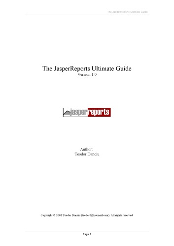 The Definite Guide to Jasper Reports