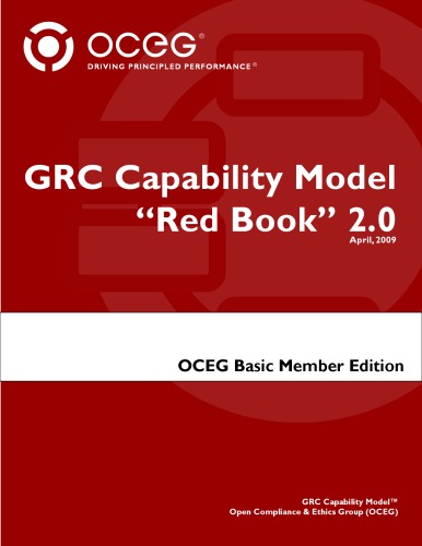 GRC Capability Model. 'Red Book' 2.0 (April, 2009)