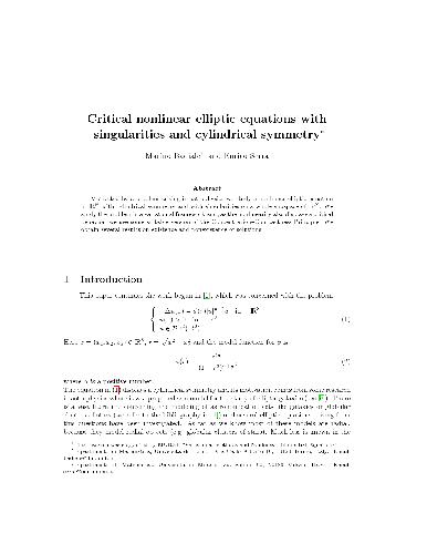 Critical nonlinear elliptic equations with singularities and cylindrical symmetry