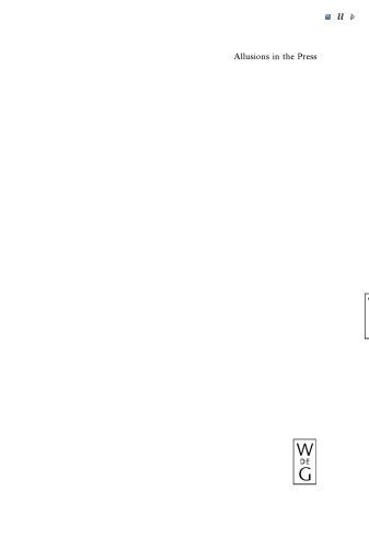 Allusions in the Press: An Applied Linguistic Study