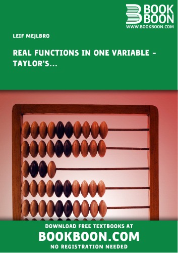 Real Functions in One Variable  Examples of Taylor’s Formula and Limit Processes  Calculus 1c-6