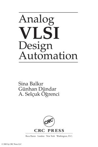 Analog VLSI Design Automation