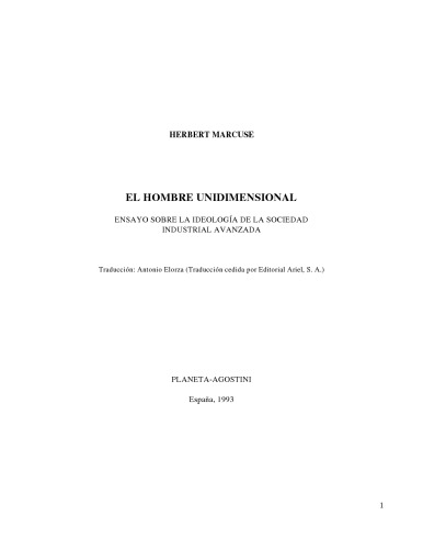 El hombre unidimensional
