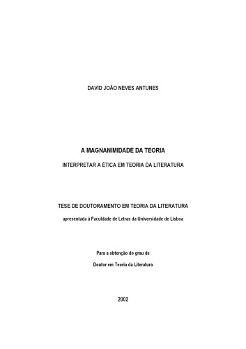 A Magnanimidade da Teoria