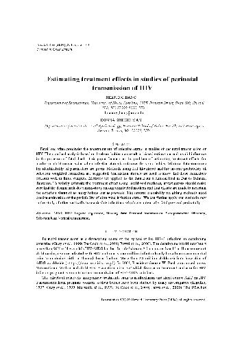 Estimating treatment effects in studies of perinatal transmission of HIV