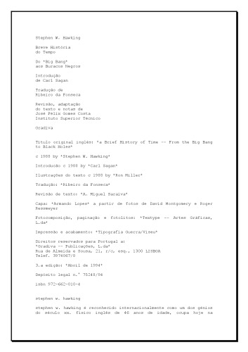 Uma Breve História do Tempo: do Big Bang aos Buracos Negros