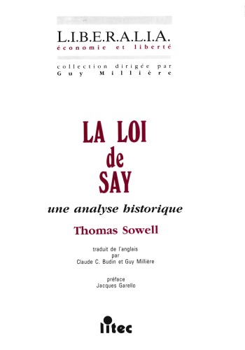 La loi de Say, 1re édition. Une analyse historique