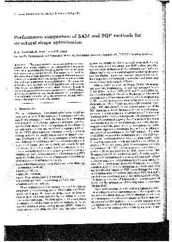 Performance comparison of SAM and SQP for structural optimization