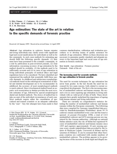 International Journal of Legal Medicine vol 113 no 3 (May 2000)  pages 129-193 