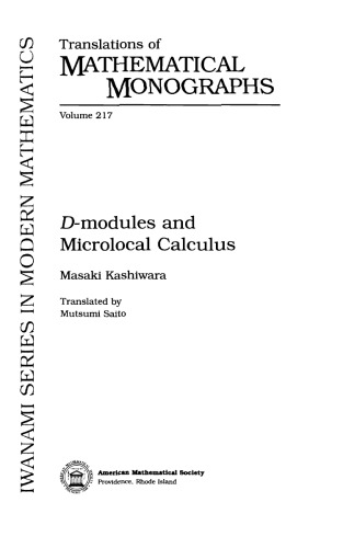 D-Modules and Microlocal Calculus