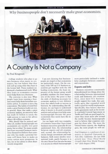 A Country Is Not a Company