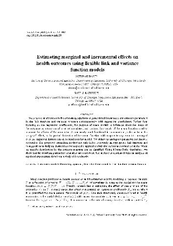 Estimating marginal and incremental effects on health outcomes using flexible link and variance function models