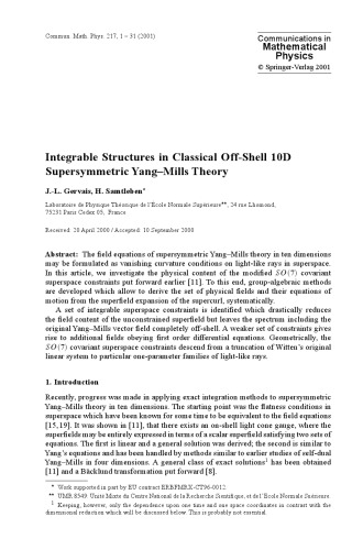 Communications in Mathematical Physics - Volume 217