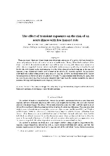 The effect of transient exposures on the risk of an acute illness with low hazard rate