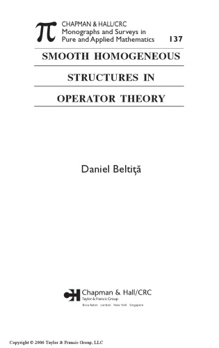 Smooth Homogeneous Structures in Operator Theory