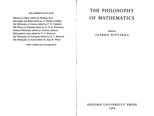 The Philosophy of Mathematics (Readings in Philosophy)