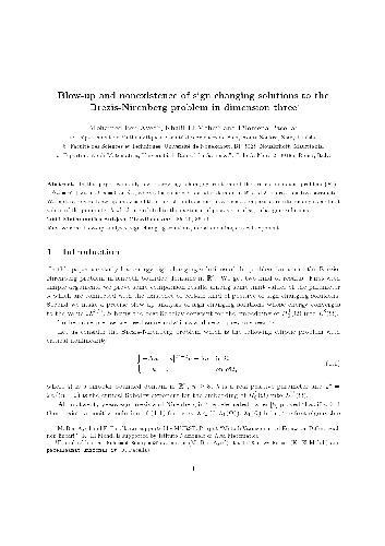 Blow-up and nonexistence of sign changing solutions to the Brezis-Nirenberg problem in dimension three