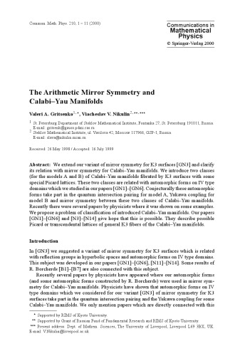 Communications in Mathematical Physics - Volume 210