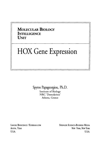 HOX Gene Expression (Molecular Biology Intelligence Unit)
