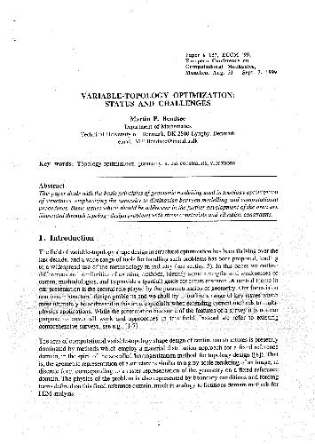 Variable-Topology Optimization: Status and Challenges