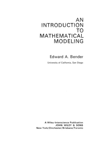 An Introduction to Mathematical Modelling