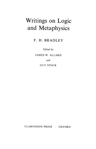 Writings on Logic and Metaphysics