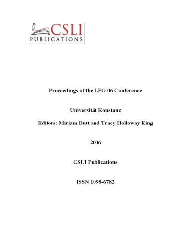 Proceedings of the LFG 06 Conference