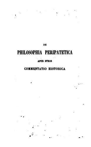 De philosophia peripatetica apud Syros commentatio historica