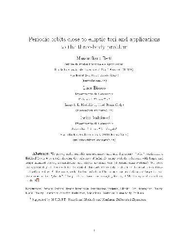 Periodic orbits close to elliptic tori and applications to the three-body problem