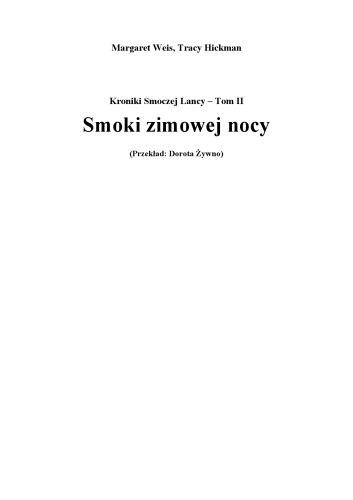 Dragonlance - Smoki zimowej nocy (Dragonlance Novel: Chronicles Vol. 2) POLISH text edition