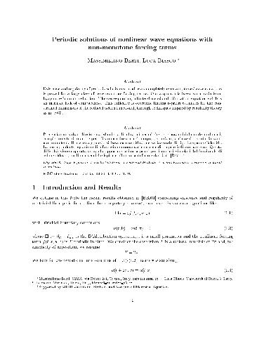 Periodic solutions of nonlinear wave equations with non-monotone forcing terms