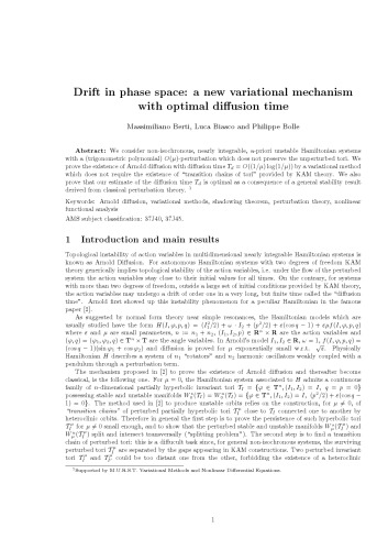 Drift in phase space a new variational mechanism with optimal diffusion time