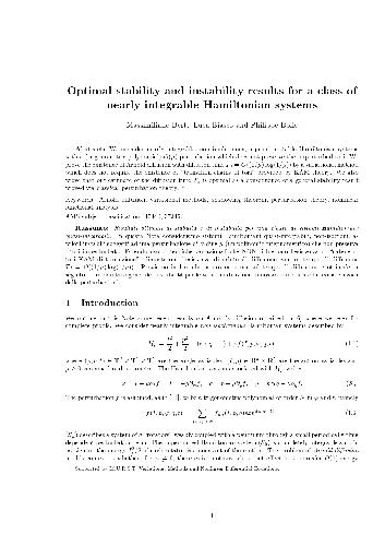 Optimal stability and instability results for a class of nearly integrable Hamiltonian systems