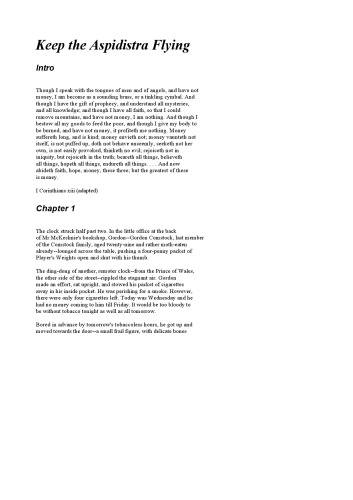 Keep the Aspidistra Flying