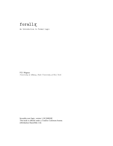 forall x: An Introduction to Formal Logic