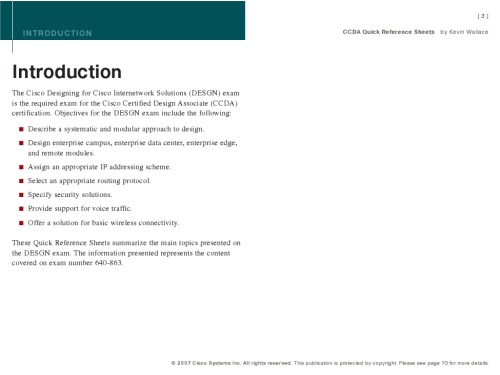 CCDA Quick Reference Sheets: Exam 640-863