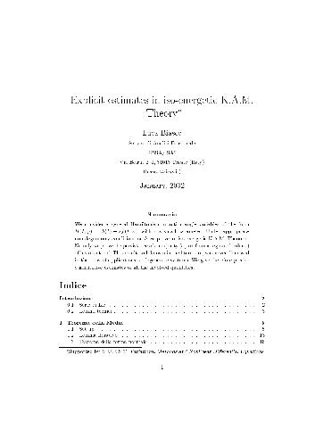 Explicit estimates in iso-energetic K.A.M. theory