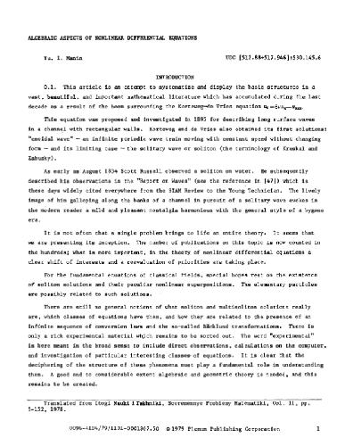 Algebraic aspects of nonlinear differential equations (J.Sov.Math. 11, 1979, 1-122)