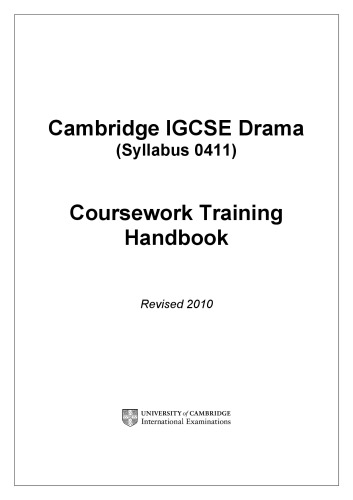 IGCSE drama coursework training handbook