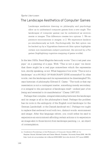 The Landscape Aesthetics of Computer Games