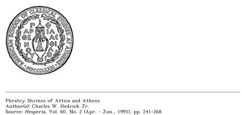 Phratry Shrines of Attica and Athens