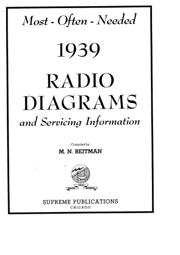 MOST OFTEN NEEDED 1939 RADIO DIAGRAMS AND SERVICING INFORMATION