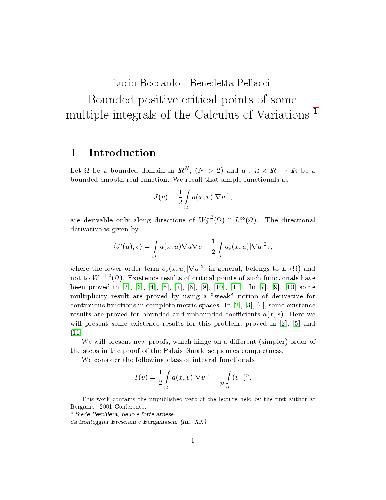 Bounded positive critical points of some multiple integrals of the calculus of variations