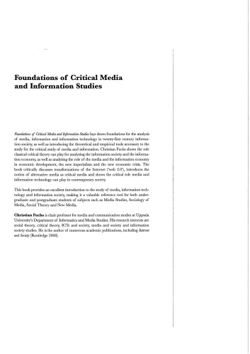 Foundations of Critical Media and Information Studies
