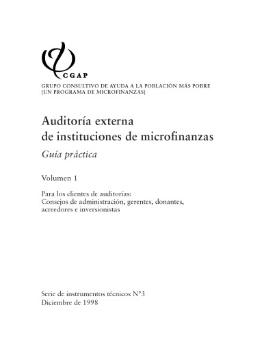 Auditoría Externa de Instituciones de Microfinanzas - Guía Práctica