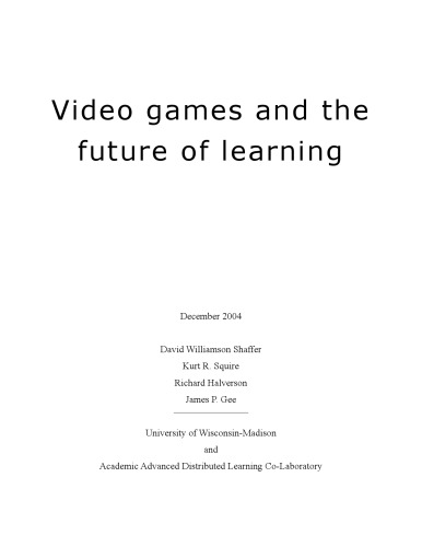 Video games and the future of learning