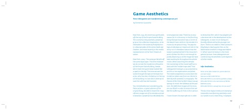 Game Aesthetics How videogames are transforming contemporary art