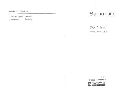 Semantics (Introducing Linguistics)