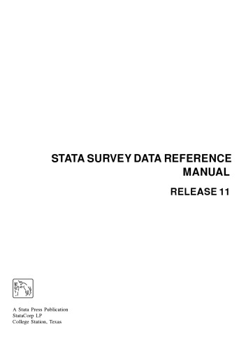 Stata Survey Data Reference Manual: Release 11