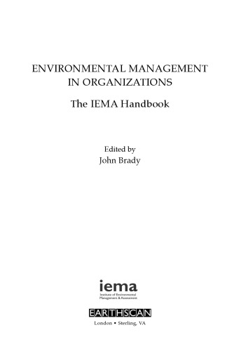 Environmental Management in Organizations: The IEMA Handbook